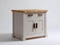 Sideboards 120 x 45 x 85 cm Holz in Weiß mit Holztischplatte zwei Türen zwei Schubladen Modernes Design