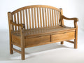 Gartenbank aus Holz 150 x 62 x 100 cm - Natur - Für 2 Personen mit 2 Schubladen