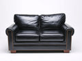 Zweisitzer Sofa aus Leder 165 x 92 x 88 cm - Schwarz - Klassisches Design mit Ziernieten