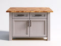 Sideboards mit 2 Türen und 2 Schubladen 110 x 50 x 90 cm - Weiß-Natur - Mit Holzplatte