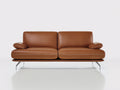 Zweisitzer Sofa in Lederoptik 190 x 90 x 82 cm - Cognac - Modernes Design mit Metallfüßen