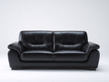 Zweisitzer Sofa mit Kunstlederbezug 185x95x88 cm - Schwarz und Dunkelbraun - Gepolsterte Rückenlehne mit breiten Armlehnen