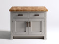 Sideboard aus Holzwerkstoff 95 x 42 x 90 cm - Grau-Naturfarben - Modernes Design mit 2 Türen und 2 Schubladen