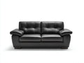Zweisitzer Sofa 210 x 90 x 85 cm Kunstleder in Schwarz gepolstert modernes Wohnzimmer Design