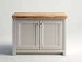 Sideboards aus Holzwerkstoff 100 x 45 x 85 cm - Weiß-Naturholz - 2 Türen und Arbeitsplatte in Holzoptik