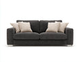 Zweisitzer Sofa mit Stoffbezug 190x92x88 cm - Dunkelgrau und Silberfarben - Breite Armlehnen im modernen Design