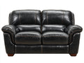 Zweisitzer Sofa mit Kunstlederpolsterung 170 x 95 x 95 cm - Schwarz - Klassisches Design mit Kontrastnähten