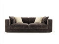 Zweisitzer Sofa mit Stoffpolsterung 200 x 95 x 85 cm - Dunkelbraun - Modernes Design mit breiten Armlehnen